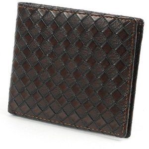 Classic Mesh Pattern Brown Wallet.